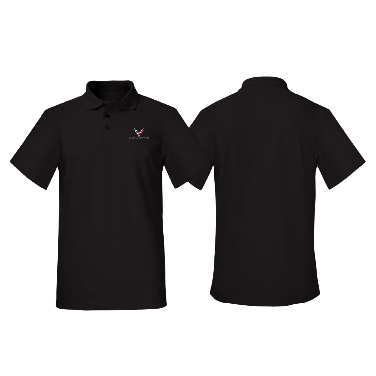 Corvette Logo Polo Black