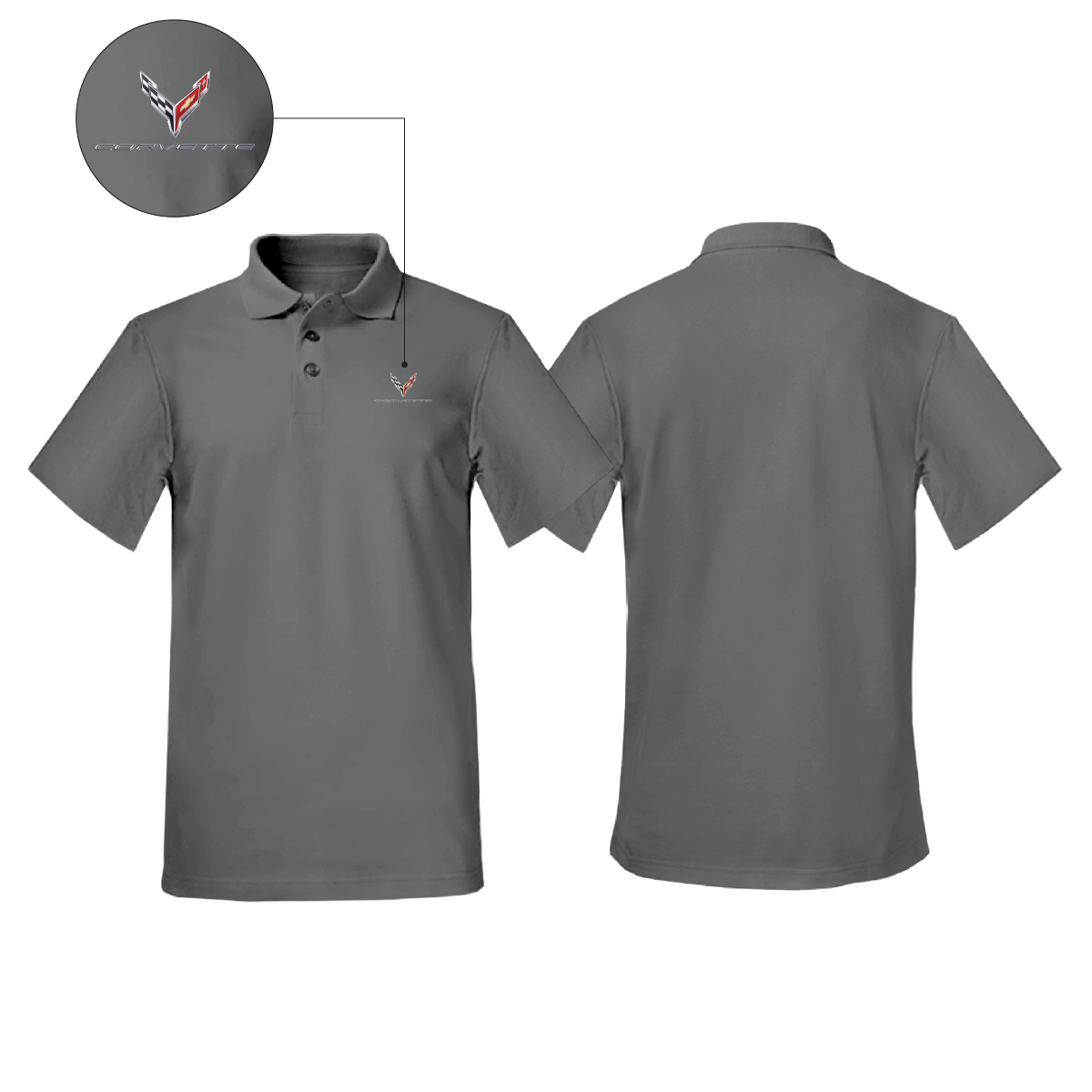 Corvette Logo Polo Grey