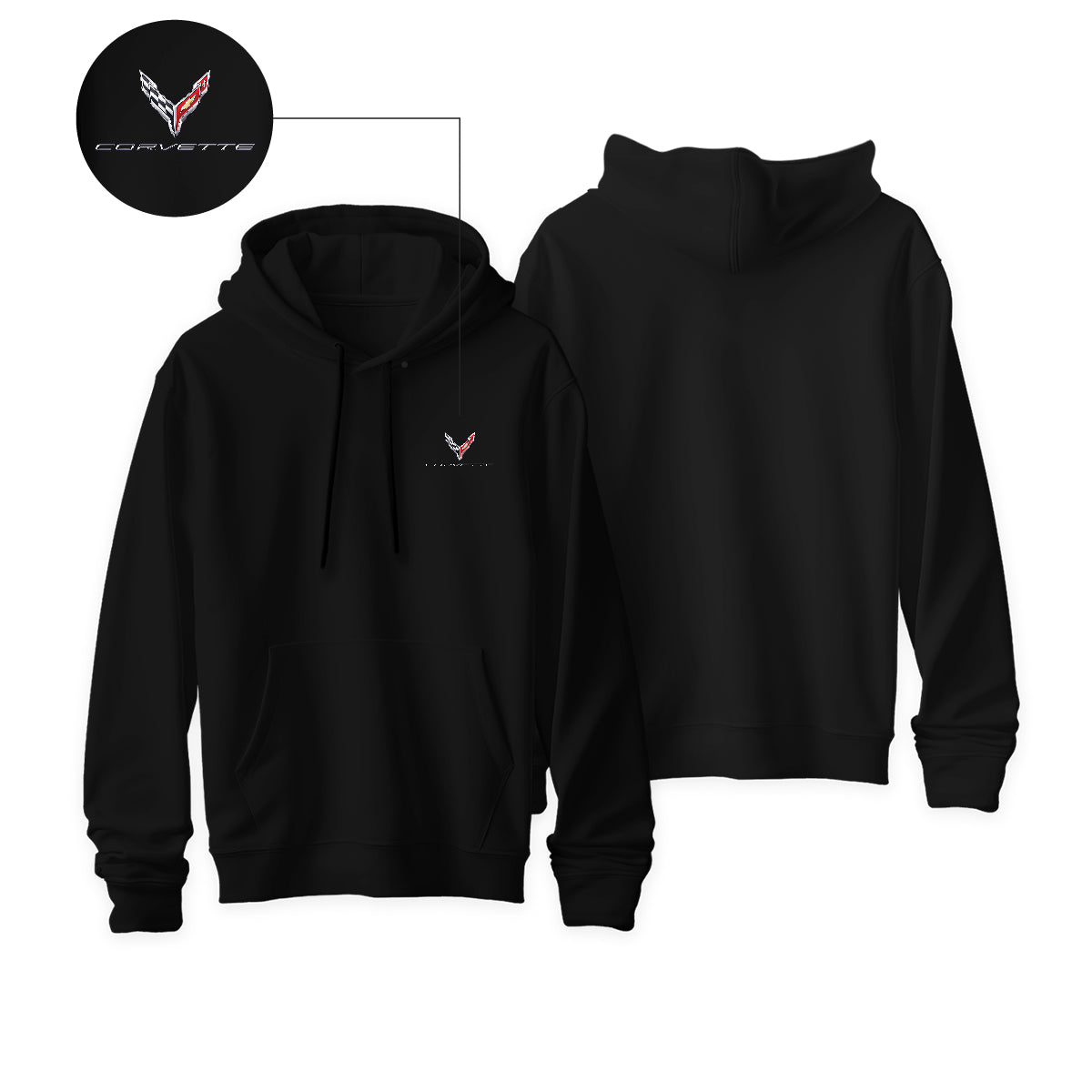 Corvette Logo Hoodie Black Youth